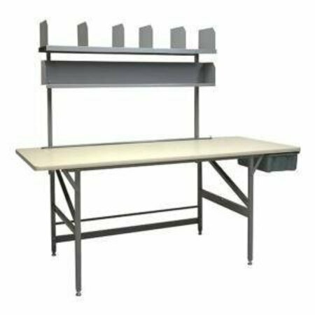 BULMAN A80-35 36'' x 84'' Standard Packing Table with Shelves 188A8035